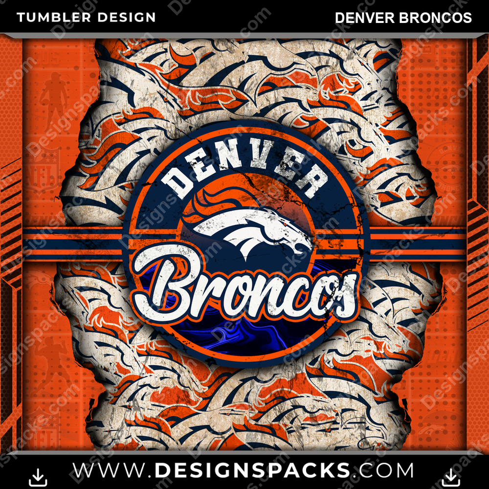 Football Ripped Denver Broncos Becher Digitales Wrap-Design