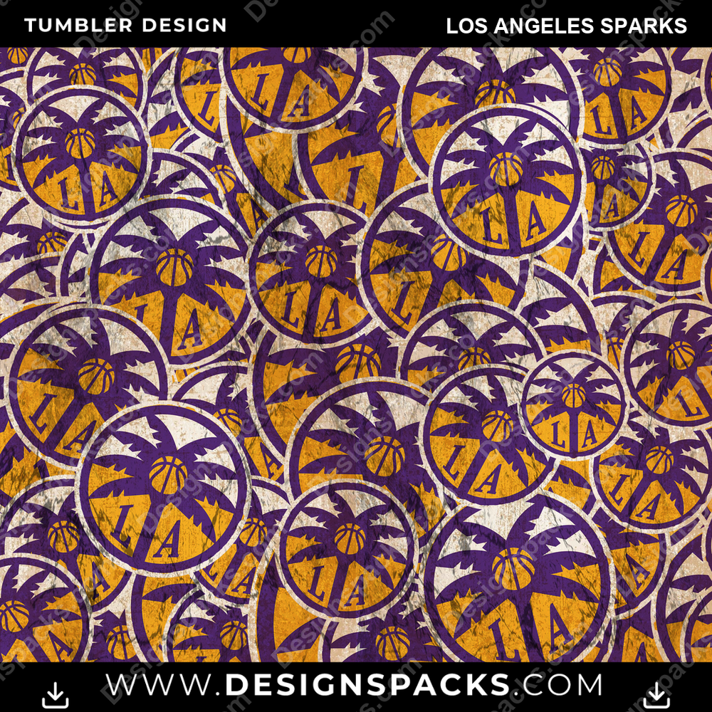 Basketball Logo BG Los Angeles Sparks NBA Basketball Tumbler Digital Wrap Design Download