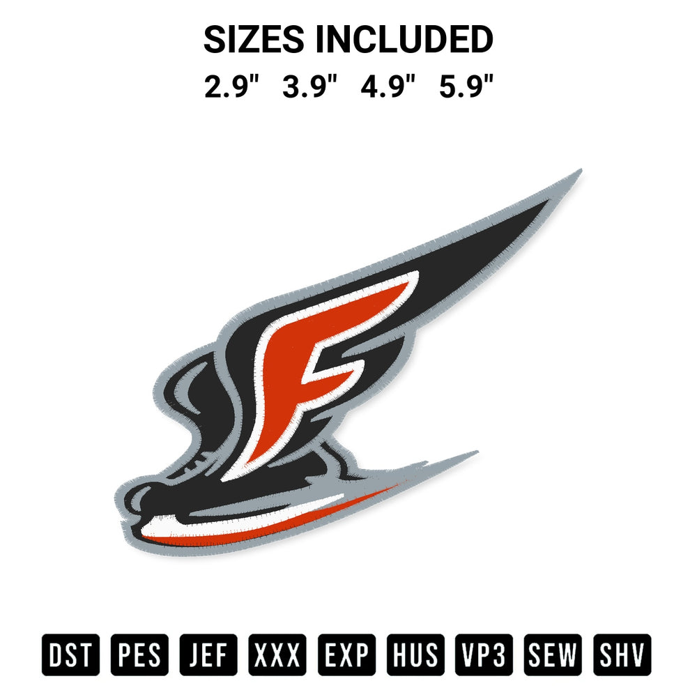 Get the Philadelphia Flyers Hockey Embroidery Design embroidery design for your custom crafts! Premium digitized files available for instant download at Designspacks.com. Available sizes: 2.9", 3.9", 4.9", 5.9".