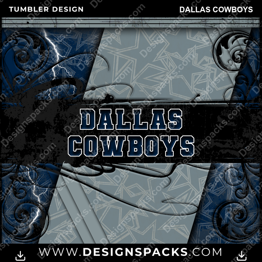 Football Elegant Dallas Cowboys Tumbler Digital Wrap Design