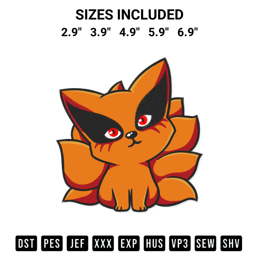 Add a unique touch to your apparel with the Baby Kurama Embroidery Design embroidery file. Premium instant download available now on Designspacks.com. Available sizes: 2.9", 3.9", 4.9", 5.9", 6.9".