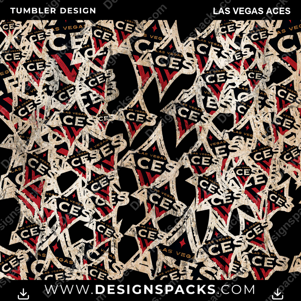 Basketball Logo BG Las Vegas Aces Tumbler Digital Wrap Design