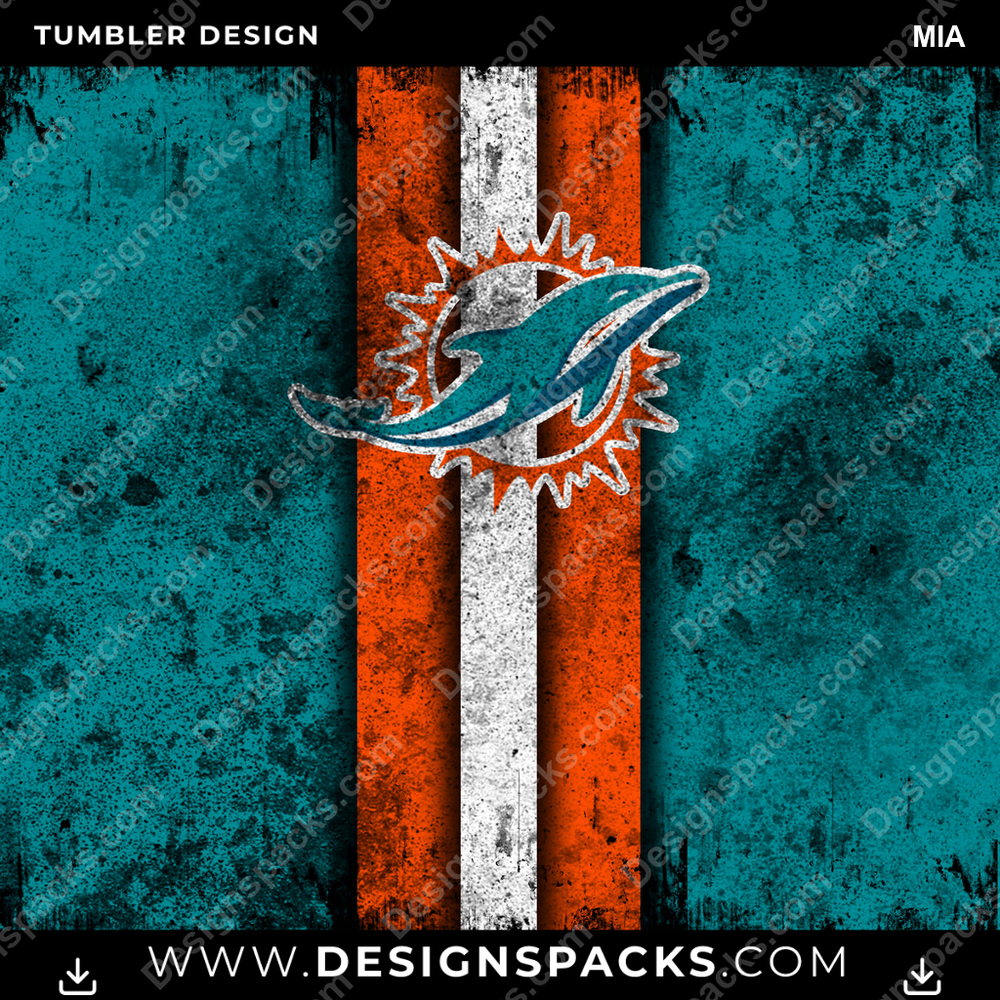 Football Grunge Style MIA Tumbler Digital Wrap Design