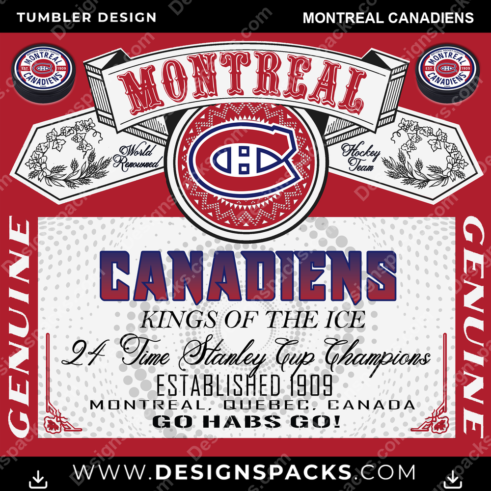 Hockey Budweiser Montreal Canadiens Tumbler Digital Wrap Design