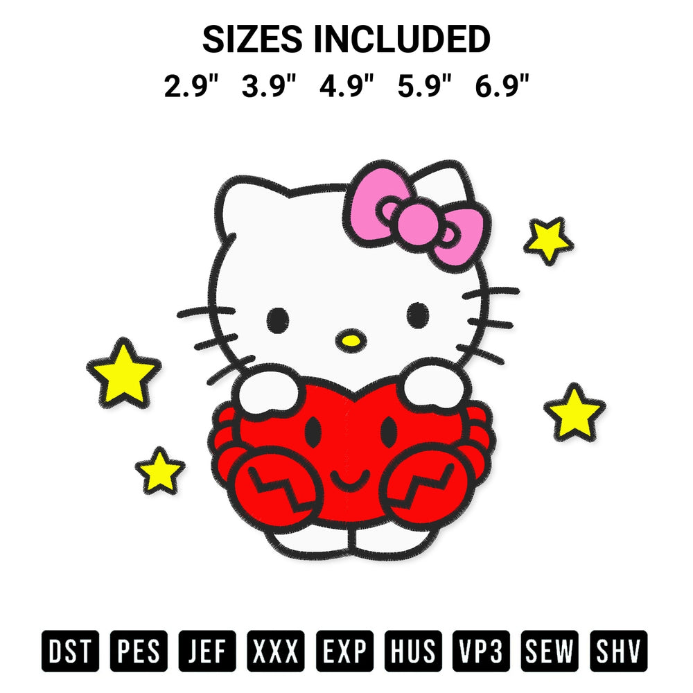Looking for the perfect pattern? Download the Hello Kitty Zodiac Sign Embroidery Design embroidery design today at Designspacks.com. Crisp, clean stitching guaranteed. Available sizes: 2.9", 3.9", 4.9", 5.9", 6.9".
