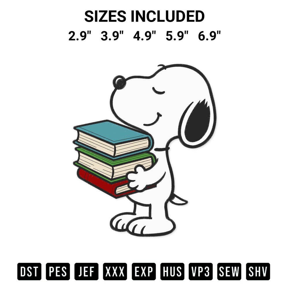 Elevate your next project with our Snoopy Holding A Stack Of Books Embroidery Design embroidery file. Shop high-quality digital patterns instantly at Designspacks.com. Available sizes: 2.9", 3.9", 4.9", 5.9", 6.9".