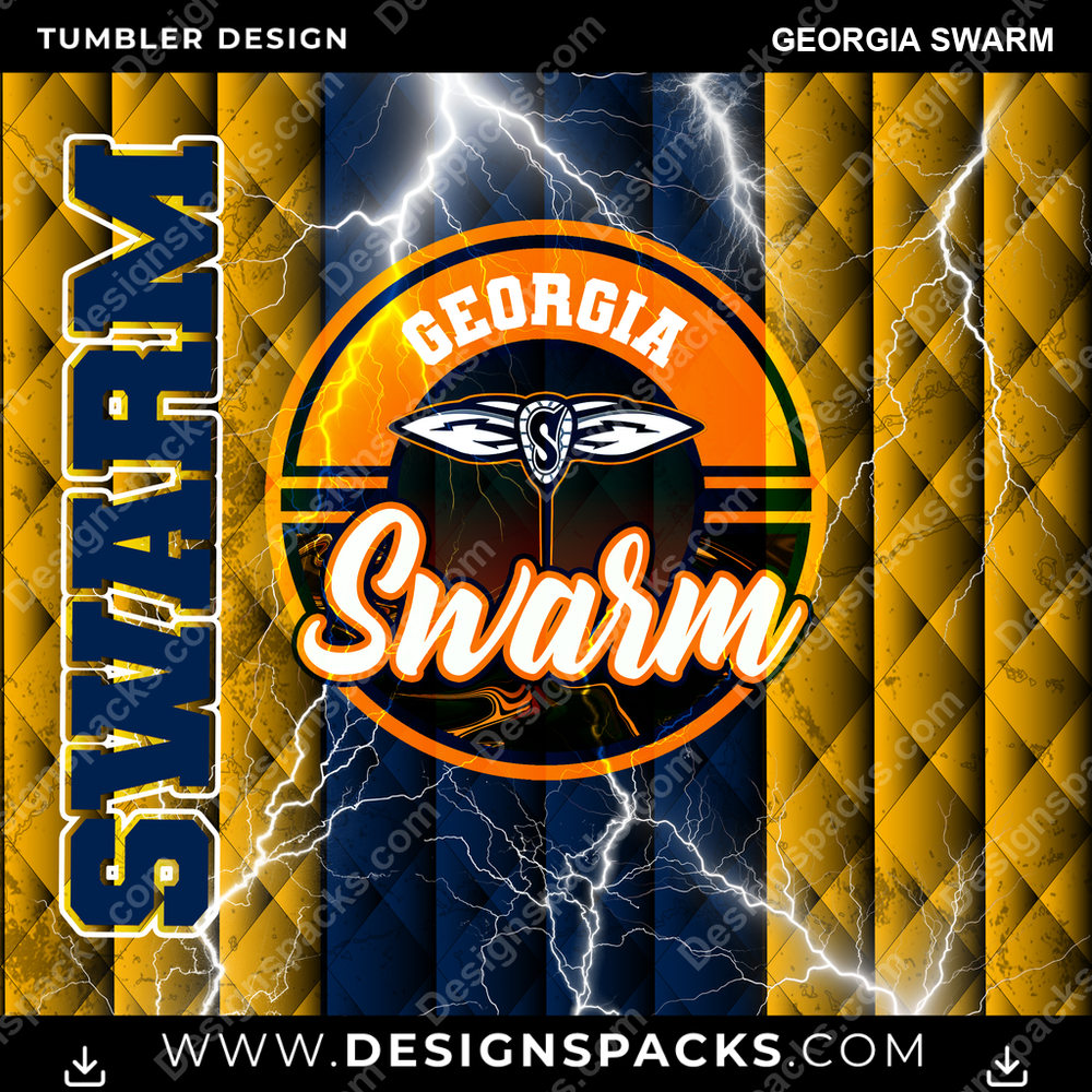 Lacrosse Diamond Georgia Swarm Tumbler Digital Wrap Design