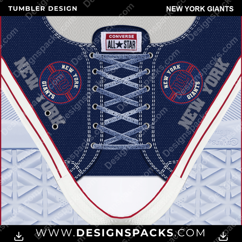 Football Converse New York Giants NFL Football Tumbler Digital Wrap Design Download