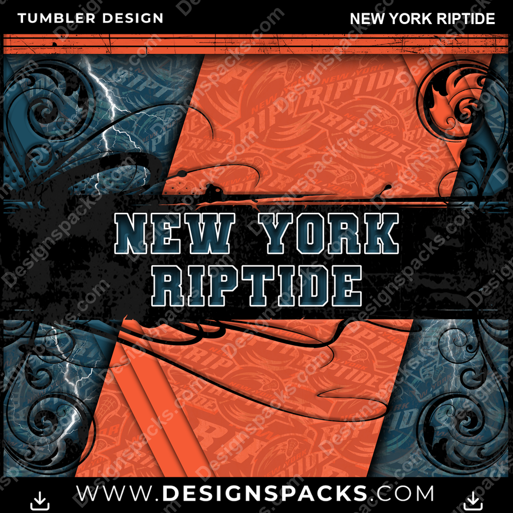 Lacrosse Elegant New York Riptide Tumbler Digital Wrap Design