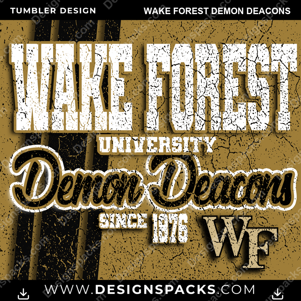 College Sport Grunge Wake Forest Demon Deacons NCAA College Sport Tumbler Digital Wrap Design Download
