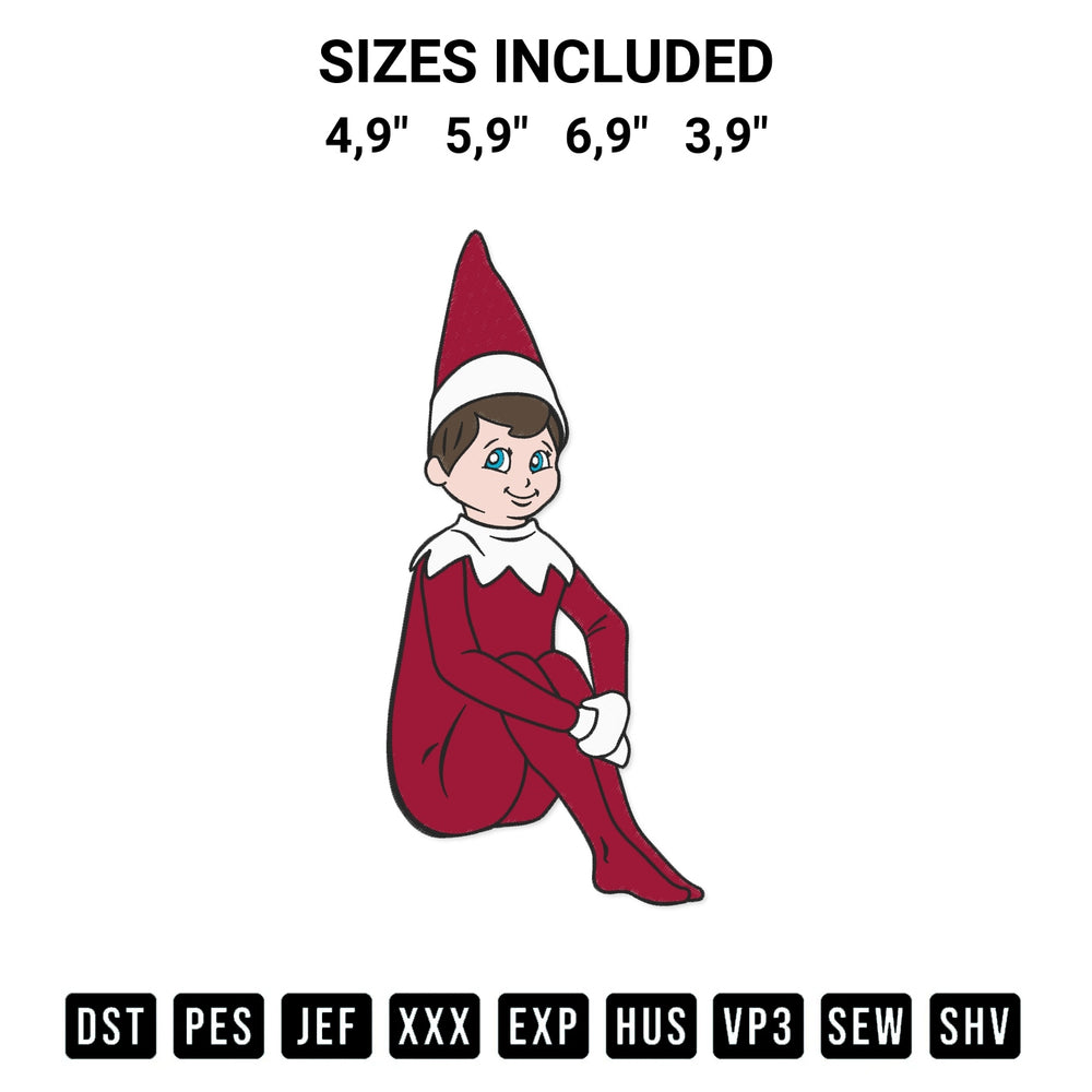Transform your fabrics with the Elf On The Shelf Christmas Embroidery Design embroidery design. Instant access to premium digitized patterns at Designspacks.com. Available sizes: 4,9", 5,9", 6,9", 3,9".