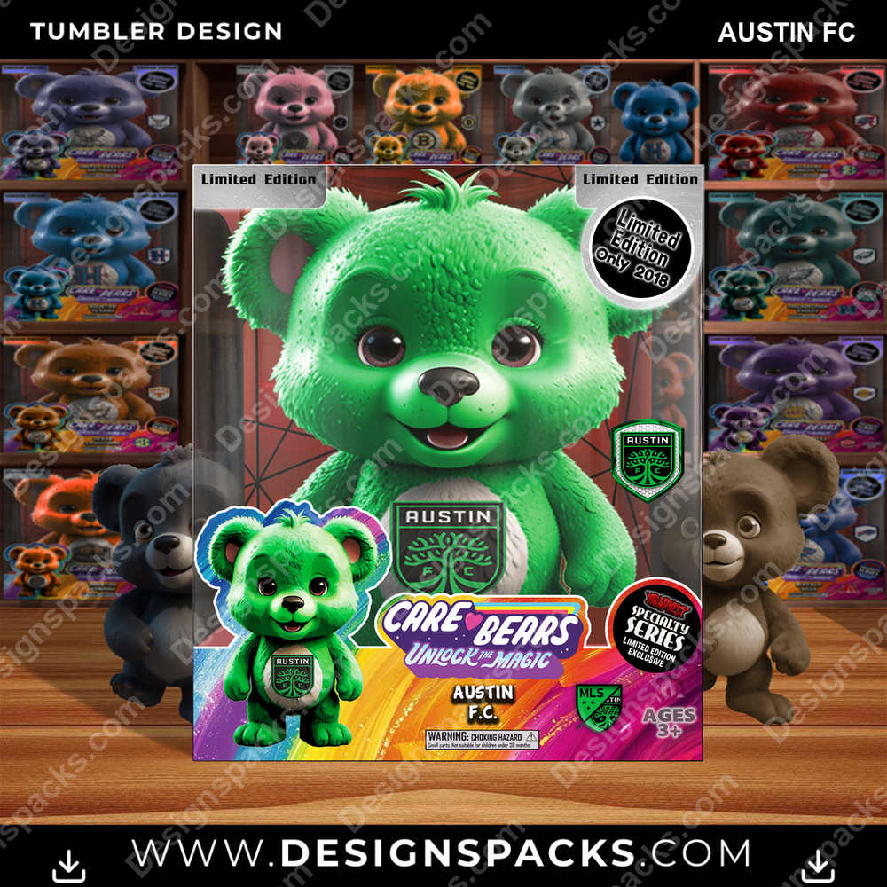Soccer Care Bear Box Austin FC MLS Soccer Tumbler Digital Wrap Design Download