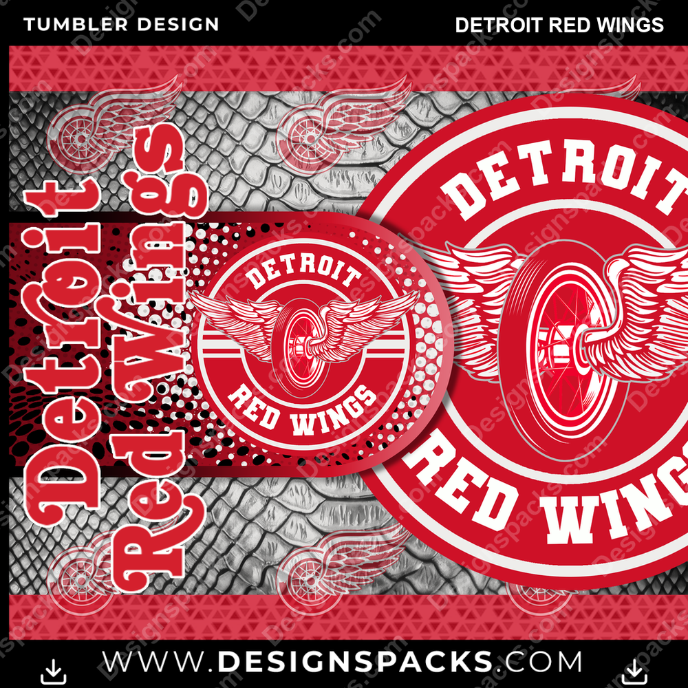 Hockey Hyper Detroit Red Wings Tumbler Digital Wrap Design