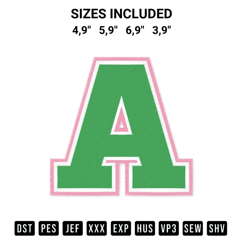 Download the Aka Sorority Alpha Kappa Alpha Aka Sorority Embroidery Design machine embroidery design exclusively at Designspacks.com. Premium digitized pattern for apparel and DIY crafts. Available sizes: 4,9", 5,9", 6,9", 3,9".