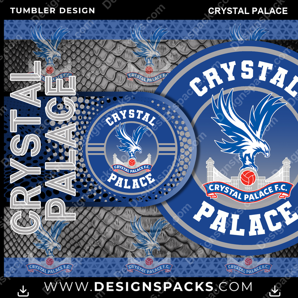 Soccer UK Hyper Crystal Palace Tumbler Digital Wrap Design