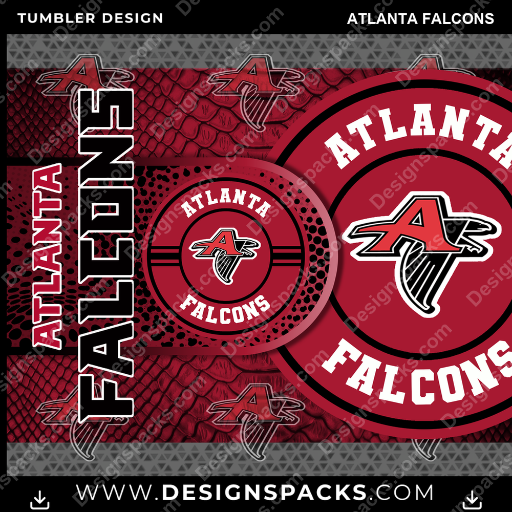Football Hyper Atlanta Falcons Tumbler Digital Wrap Design