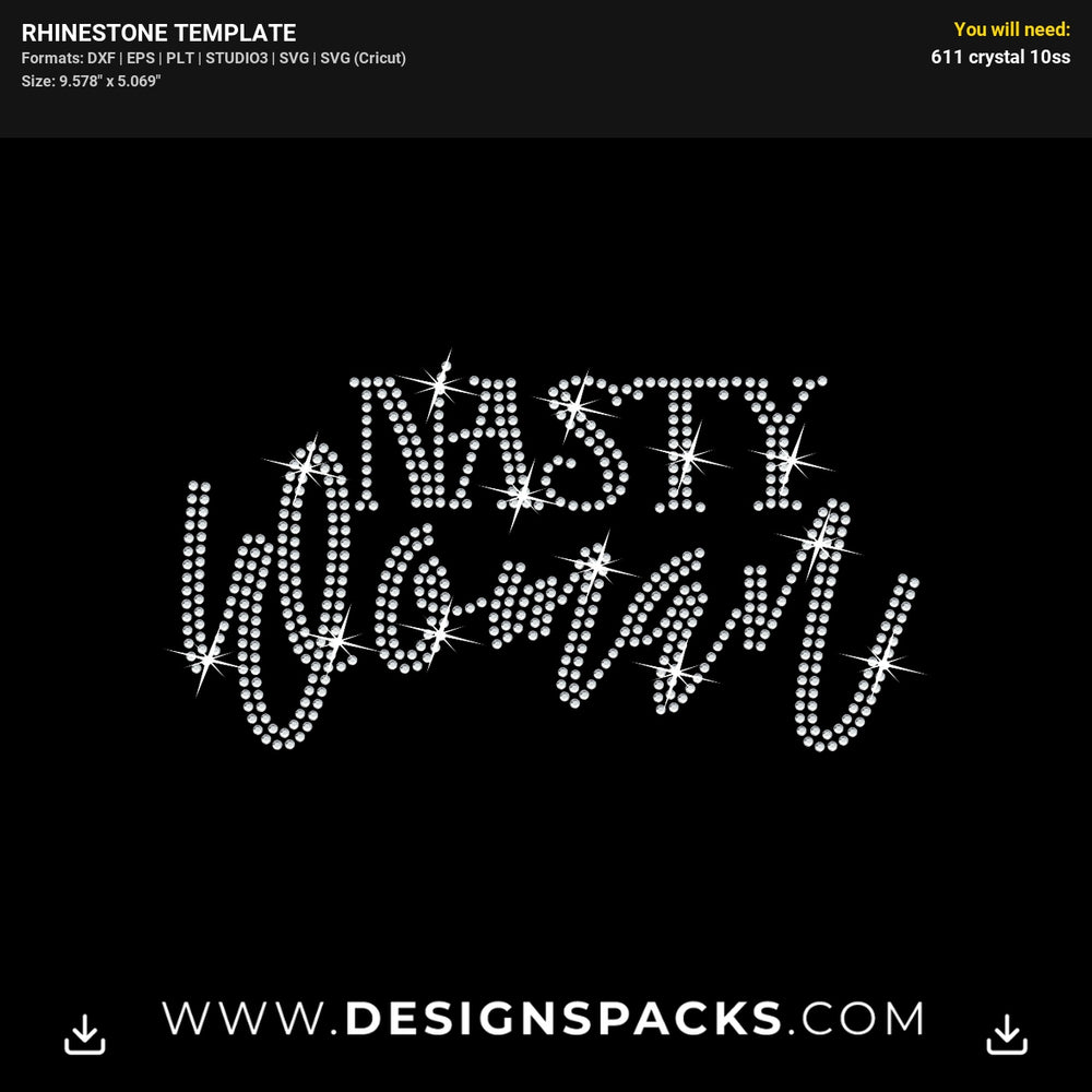 Nasty Woman Feminist Power Rhinestone Digital Template