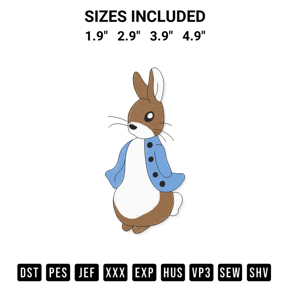 Looking for the perfect pattern? Download the Peter Rabbit Embroidery Design embroidery design today at Designspacks.com. Crisp, clean stitching guaranteed. Available sizes: 1.9", 2.9", 3.9", 4.9".