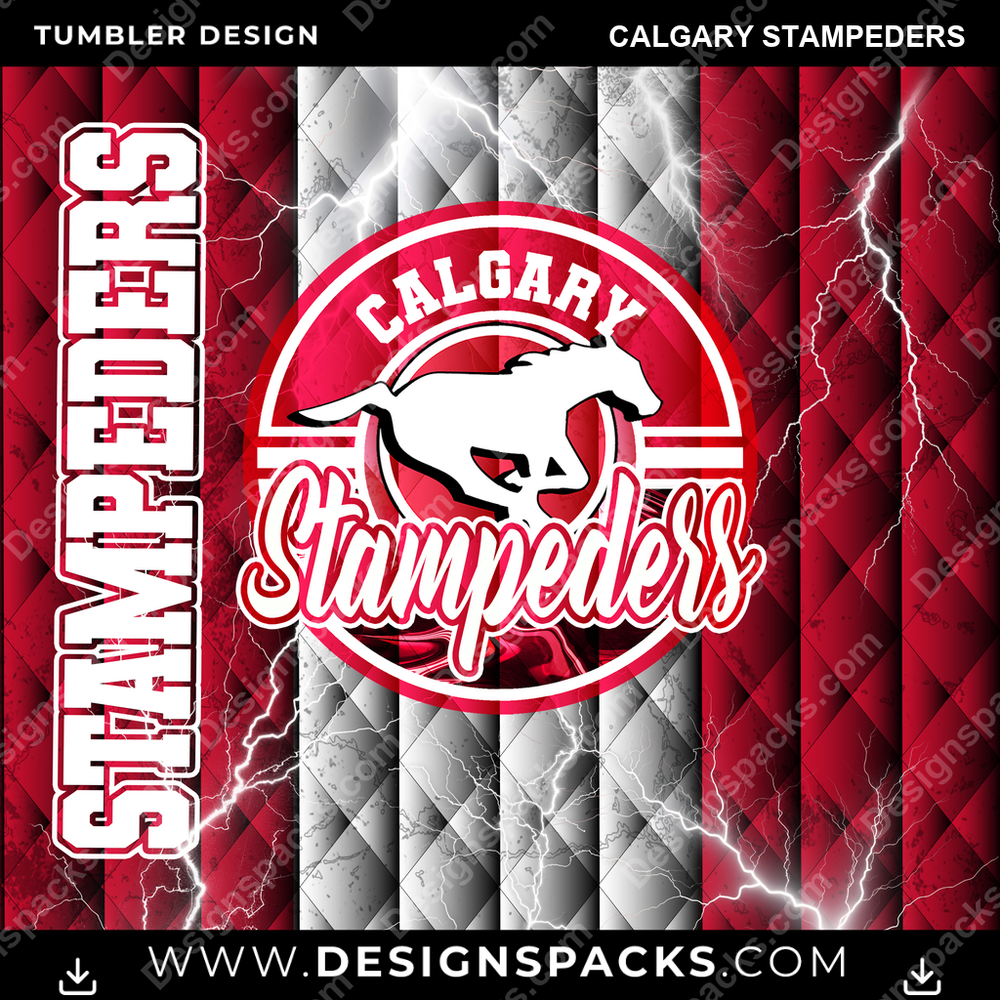 Canada Football Diamond Calgary Stampeders CFL Canada Tumbler Digital Wrap Design Download