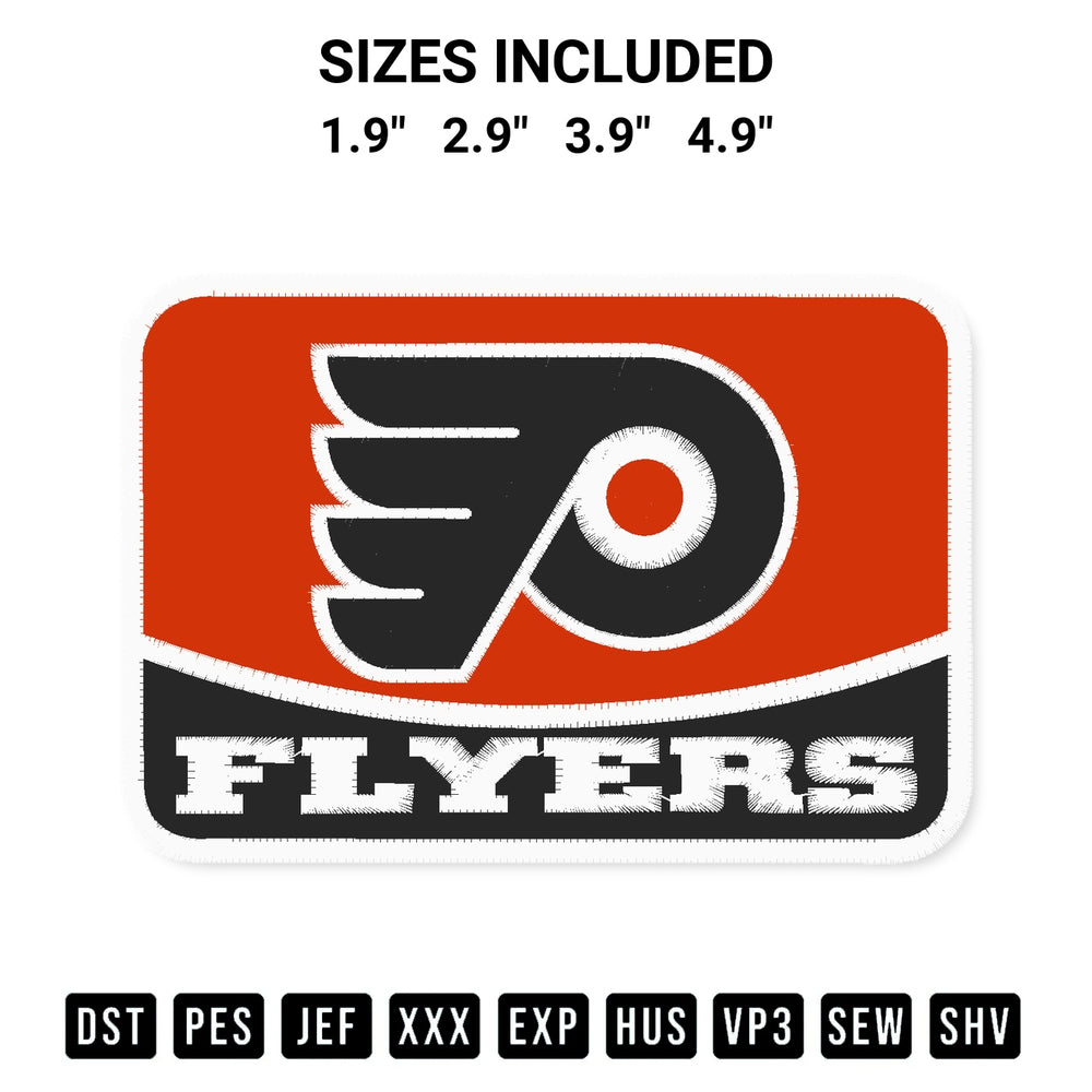 Looking for the perfect pattern? Download the Nhl Flyers Embroidery Design embroidery design today at Designspacks.com. Crisp, clean stitching guaranteed. Available sizes: 1.9", 2.9", 3.9", 4.9".
