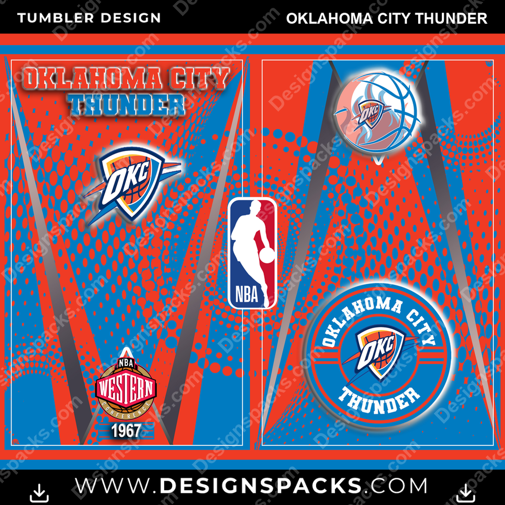 Basketball Team Logo Oklahoma City Thunder Tumbler Digital Wrap Design