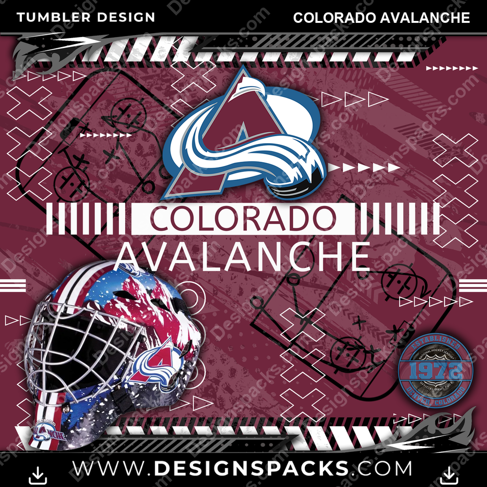 Hockey Xs & Os Colorado Avalanche NHL Hockey Tumbler Digital Wrap Design Download
