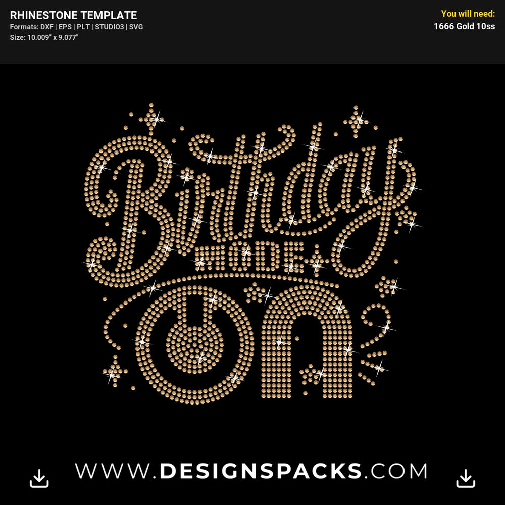 Birthday Mode On Rhinestone Digital Template
