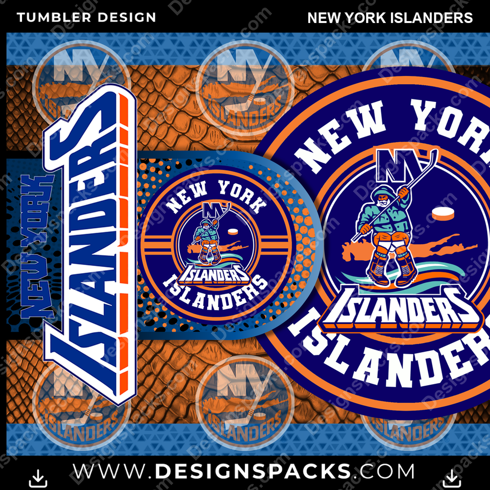 Hockey Hyper New York Islanders Tumbler Digital Wrap Design