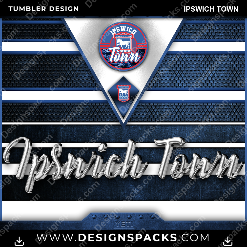 Soccer UK YETI Ipswich Town Tumbler Digital Wrap Design