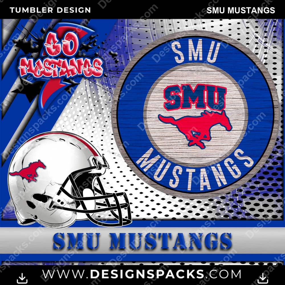 College Sport Go Team 2 SMU Mustangs NCAA College Sport Tumbler Digital Wrap Design Download