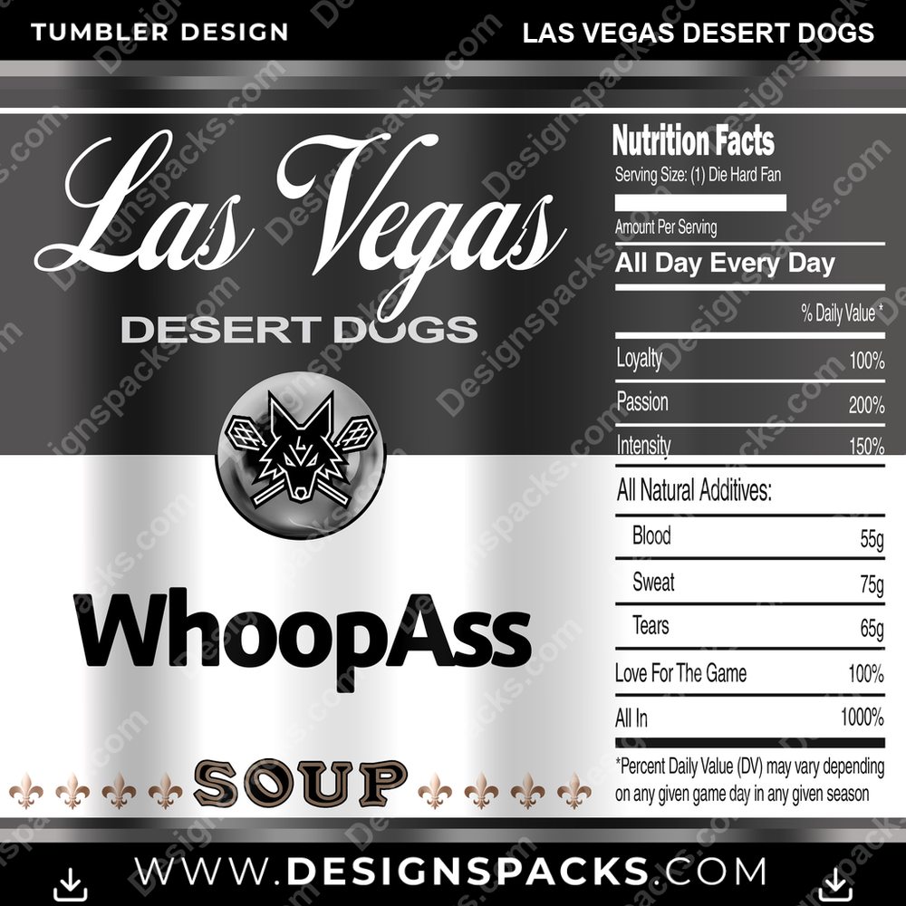 Lacrosse Soup Can Las Vegas Desert Dogs PLL Lacrosse Tumbler Digital Wrap Design Download