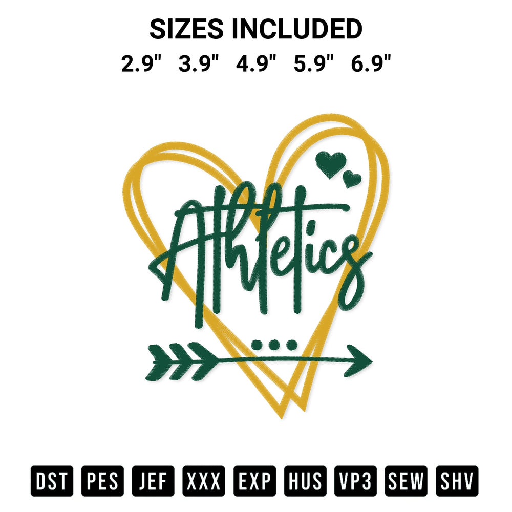 Create amazing crafts with the Oakland Athletics Heart Embroidery Design embroidery file. High-quality digital download from Designspacks.com, perfect for beginners and pros. Available sizes: 2.9", 3.9", 4.9", 5.9", 6.9".