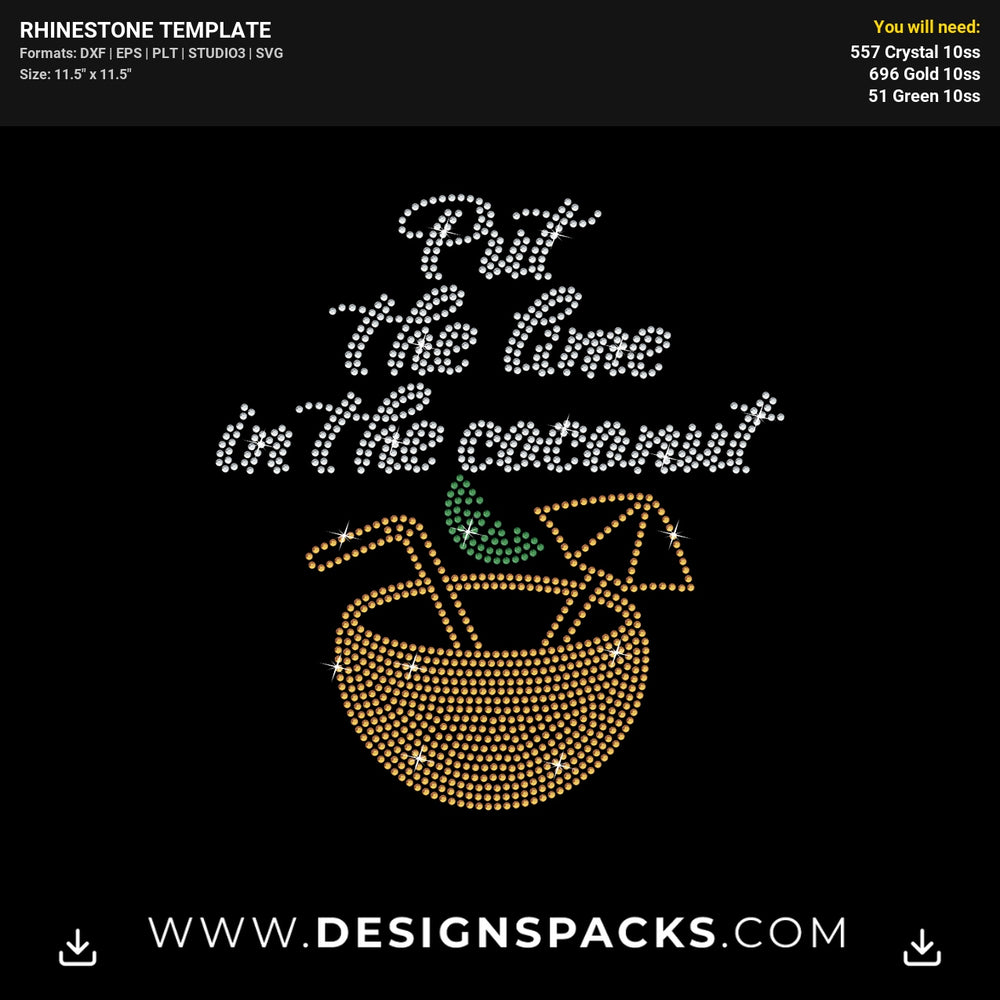 Lime Coconut Rhinestone Digital Template