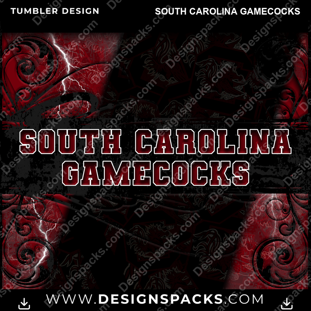 College Sport Elegant South Carolina Gamecocks NCAA College Sport Tumbler Digital Wrap Design Download