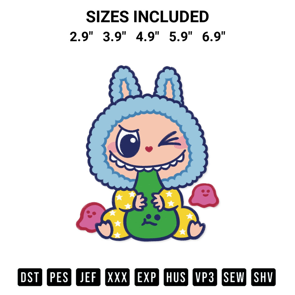 Download the Labubu Is Tearing Chewy Candy Embroidery Design machine embroidery design exclusively at Designspacks.com. Premium digitized pattern for apparel and DIY crafts. Available sizes: 2.9", 3.9", 4.9", 5.9", 6.9".