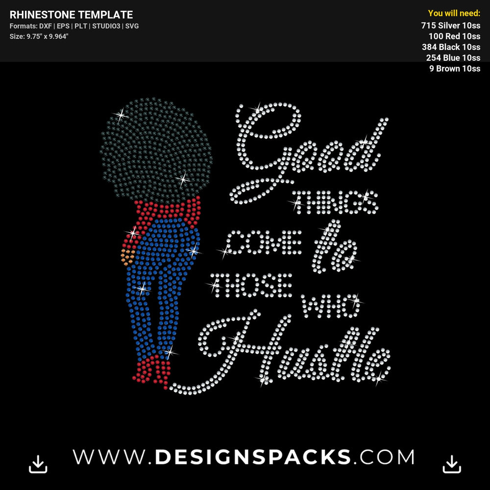 Black Woman Quote Rhinestone Digital Template