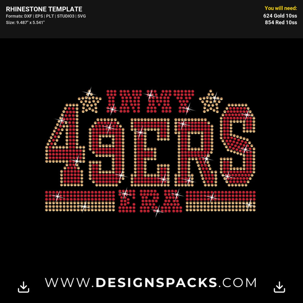 In My 49Ers Era Rhinestone Digital Template