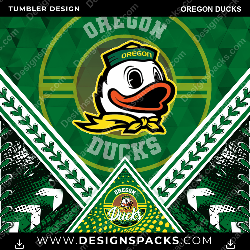 College Sport Diamond Oregon Ducks Tumbler Digital Wrap Design