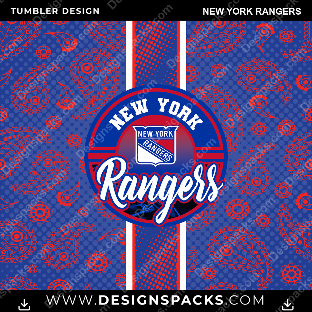 Hockey Handkerchief New York Rangers NHL Hockey Tumbler Digital Wrap Design Download