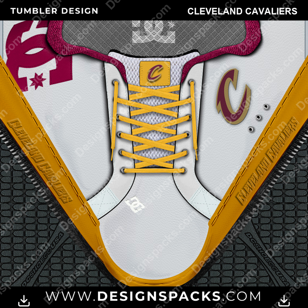 Basketball DC Sneaker Cleveland Cavaliers Tumbler Digital Wrap Design