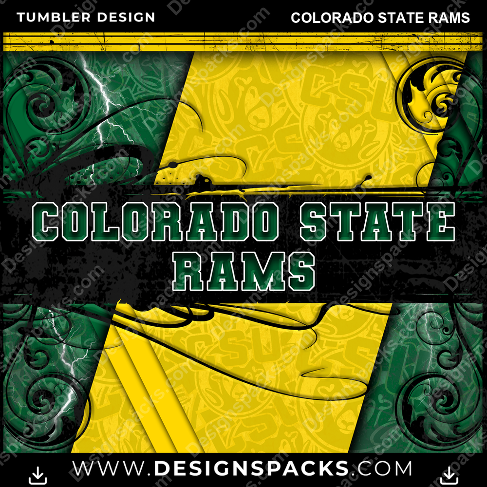 College Sport Elegant Colorado State Rams Tumbler Digital Wrap Design