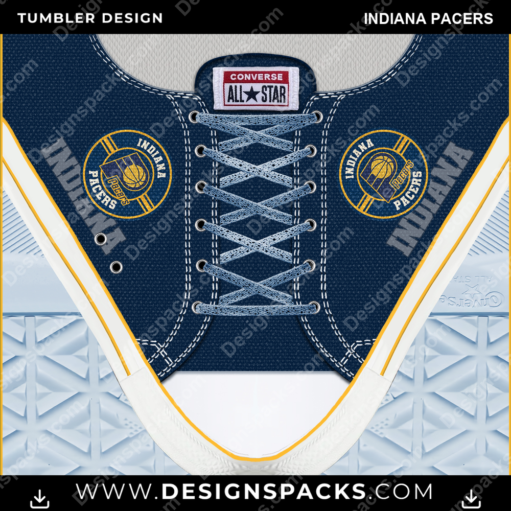 Basketball Converse Indiana Pacers Tumbler Digital Wrap Design