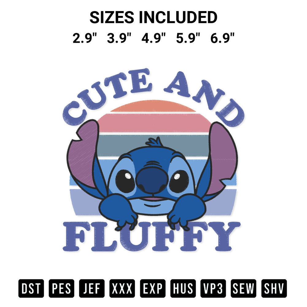 Stitch like a pro with the Stitch Cute And Fluffy Embroidery Design embroidery pattern from Designspacks.com. High-quality digital machine embroidery file. Available sizes: 2.9", 3.9", 4.9", 5.9", 6.9".