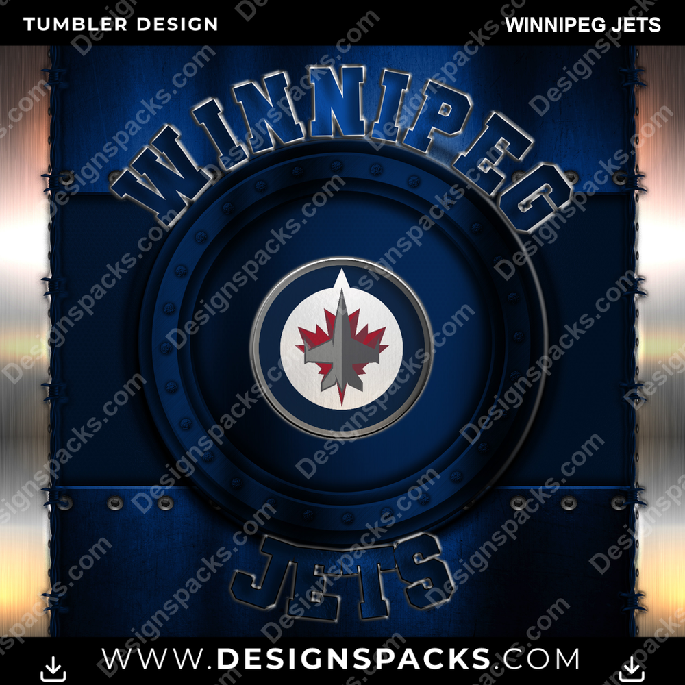 Ice Hockey Metal Winnipeg Jets NHL Hockey Tumbler Digital Wrap Design Download