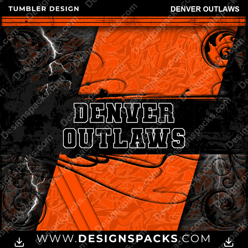 Lacrosse Elegant Denver Outlaws Tumbler Digital Wrap Design