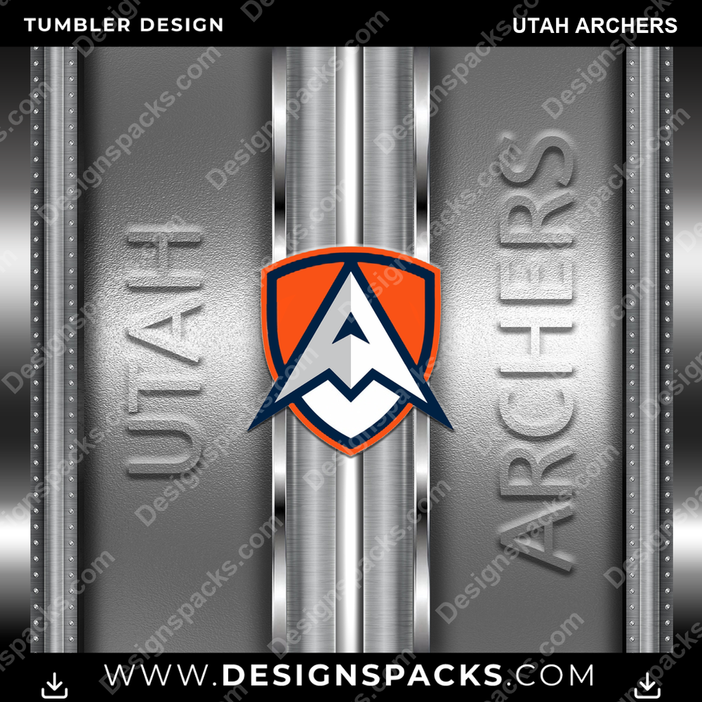 Lacrosse Metallic Utah Archers Tumbler Digital Wrap Design