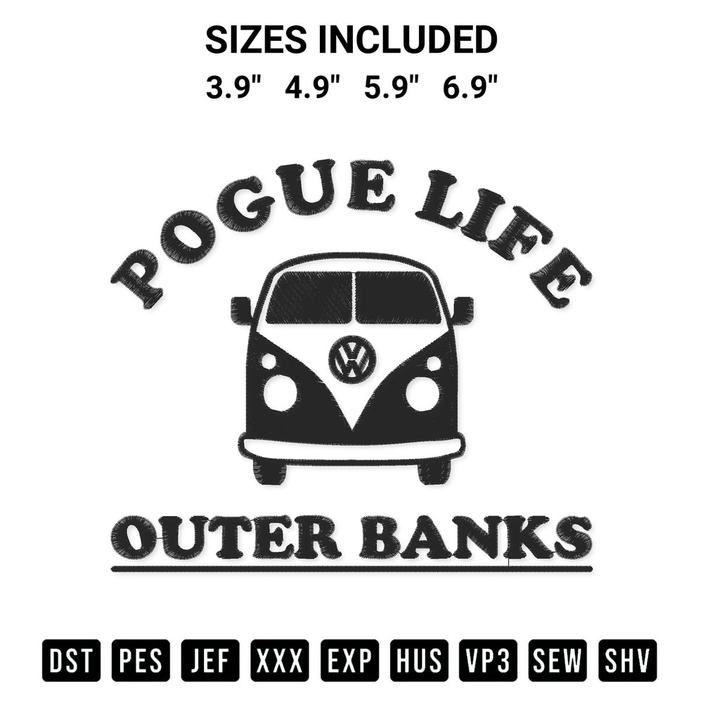 Transform your fabrics with the Pogue Life Outer Banks Embroidery Design embroidery design. Instant access to premium digitized patterns at Designspacks.com. Available sizes: 3.9", 4.9", 5.9", 6.9".