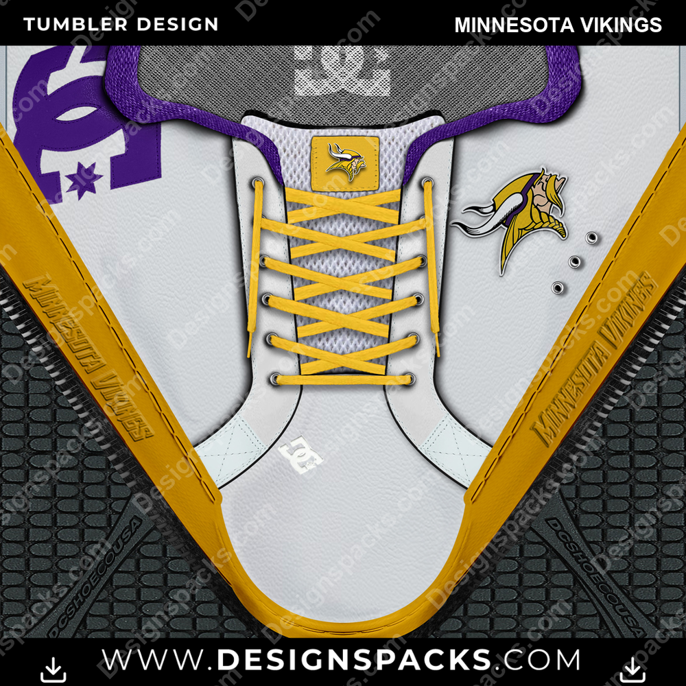 Football DC Sneaker Minnesota Vikings Tumbler Digital Wrap Design