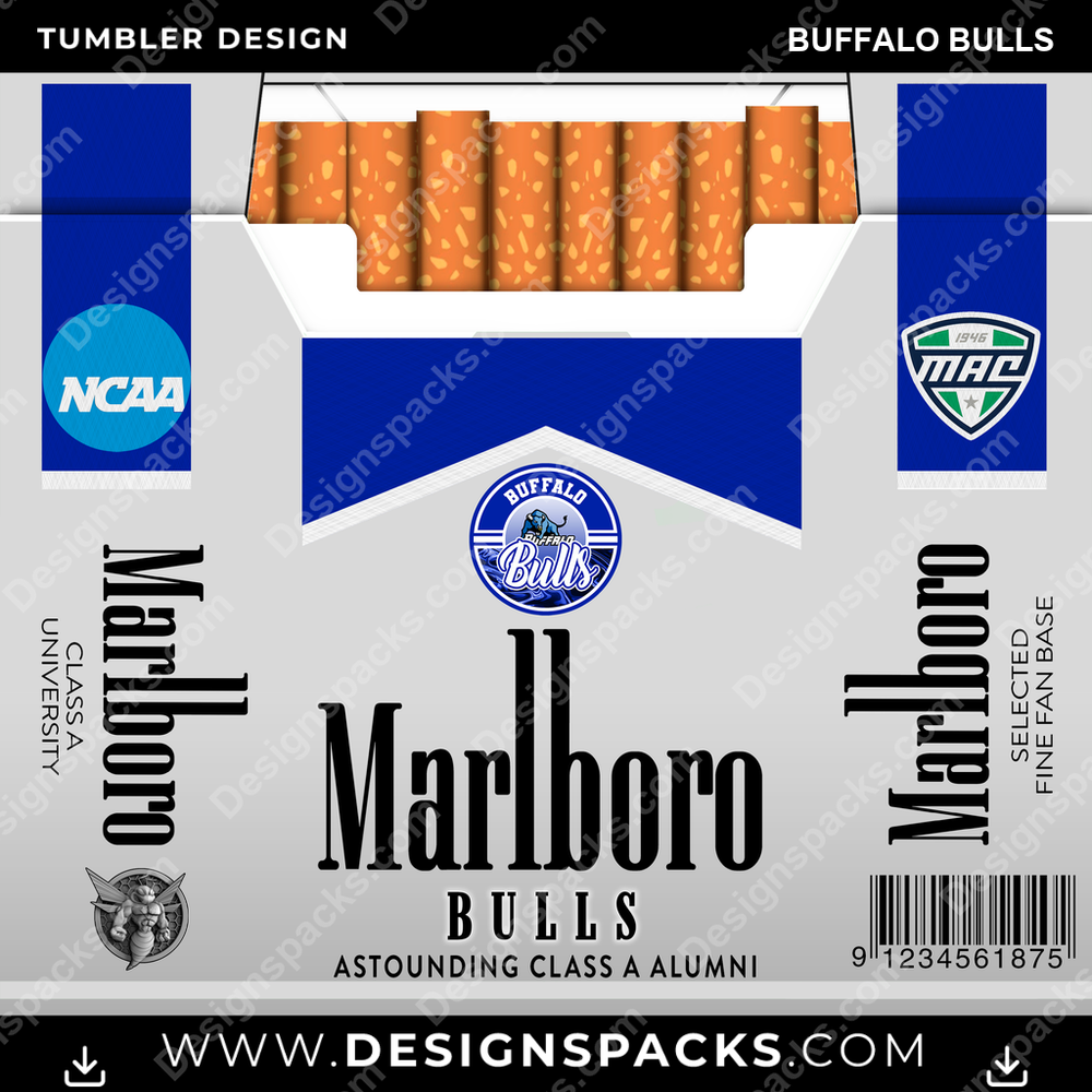 College Sport Marlboro Buffalo Bulls NCAA College Sport Tumbler Digital Wrap Design Download