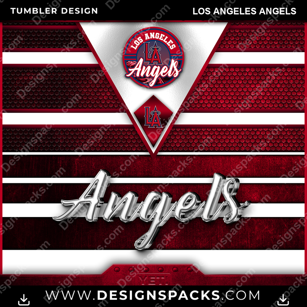 Baseball YETI Los Angeles Angels Tumbler Digital Wrap Design